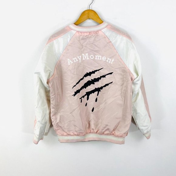 Slash print reversible souvenir bomber varsity baseball jacket size 10 - Picture 2 of 5